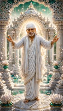 Saibaba stiing in the temple image (8)