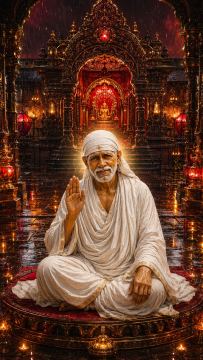Saibaba stiing in the temple image (2)