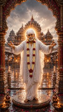 Saibaba stiing in the temple image (12)