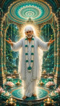 Saibaba stiing in the temple image (11)